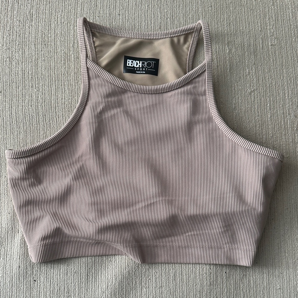 Beach Riot Neutral Ribbed Top